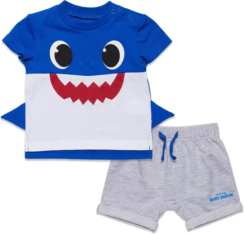 Pinkfong Baby Shark Mommy Shark - Conjunto de camiseta y pantalones cortos de rizo francés para recién nacidos a niños pequeños