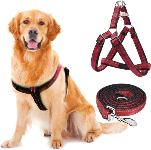 Miniatura 9 de Arnés reflectante para perro, arnés sin tirones para perros de tamaño grande, arnés con hebilla de liberación rápida para caminar, correr, entrenar