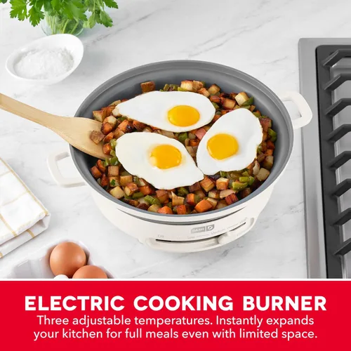 Miniatura 3 de Dash Juego de utensilios de cocina apilables con quemador eléctrico - Cuenta con revestimiento antiadherente de cerámica CleanCoating™ - Piezas