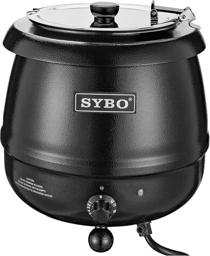 Miniatura 8 de SYBO SB-6000-1B - Calentador de sopa de grado comercial con tapa con bisagras y olla desmontable de acero inoxidable para fiestas de restaurante