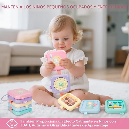 Miniatura 2 de GRESEESM Juguetes Montessori para niñas de 1 año, regalos, tablero de actividades para niños pequeños, juguetes sensoriales de aprendizaje y viaje