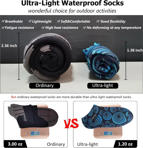 Miniatura 3 de RANDY SUN Calcetines impermeables, unisex, para ciclismo, caza, pesca, correr, 1 y 2 pares