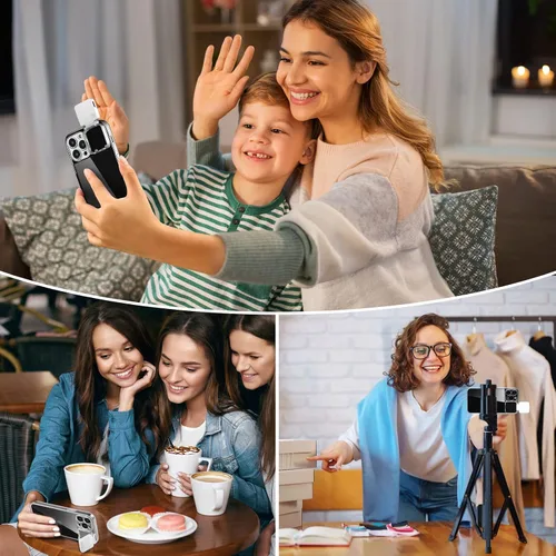 Miniatura 3 de Funda con luz para selfie para iPhone 13 Pro Max, con iluminación flash, funda para selfie, recargable, LED, compatible con transmisión en vivo