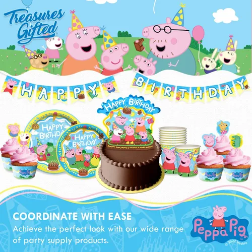 Miniatura 7 de Treasures Gifted Servilletas de fiesta de cumpleaños de Peppa Pig con licencia oficial, paquete de 32 servilletas de Peppa Pig - Suministros