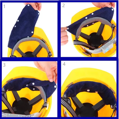 Miniatura 3 de Vincha antisudor para casco, forro de algodón para casco, vinchas antisudor reutilizables para casco (Azul)