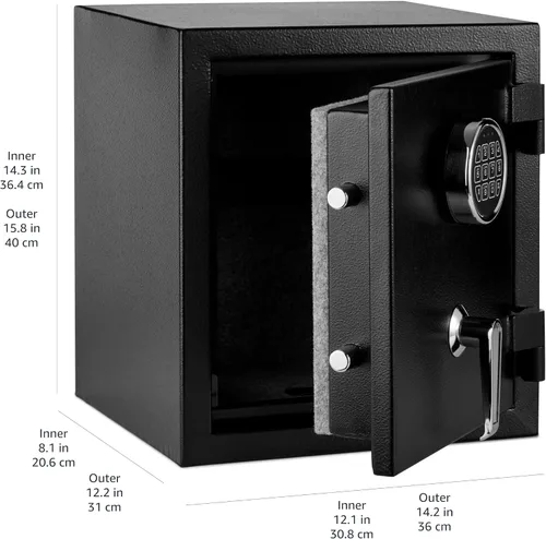 Miniatura 6 de Amazon Basics Caja fuerte de seguridad resistente al fuego con teclado electrónico programable, para asegurar objetos de valor y documentos