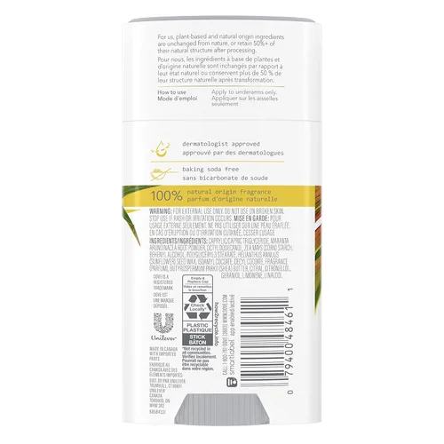 Miniatura 2 de Dove Care by Plants - Desodorante en barra para una protección duradera del desodorante, desodorante sin aluminio, 2.6 onzas, 3