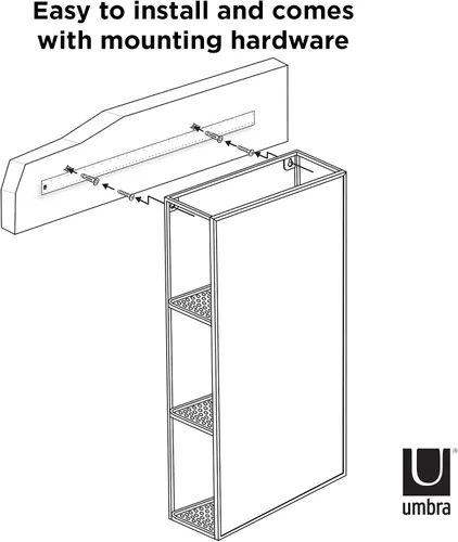 Miniatura 7 de Umbra Cubiko - Armario de almacenamiento rectangular de metal negro de 24 x 12 pulgadas con 3 estantes