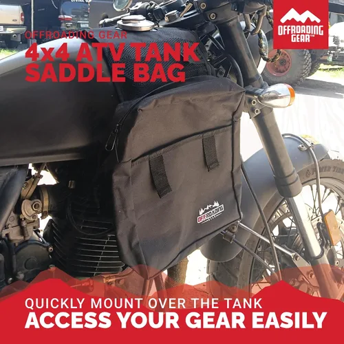 Miniatura 4 de Offroading Gear Bolsa de sillín trasera y delantera impermeable 4x4 Con dos compartimentos Ideal para ATV UTV Moto Quad Motocicleta Etc.