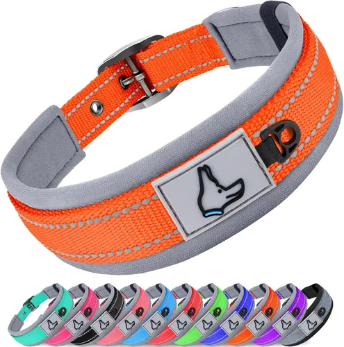 Miniatura 13 de Joytale Collar reflectante para perros extragrandes, de neopreno acolchado y ajustable, collares para mascotas de alta resistencia reflectantes