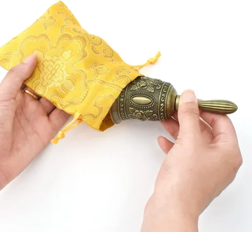 Miniatura 2 de Campana de mano, campana de llamada para boda, restaurante, servicio de campana, bar, cascabel, boda, aula, iglesia, escuela, aula, alarma y Latón