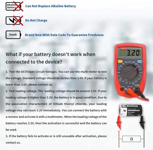 Miniatura 3 de EEMB ER14250 1/2AA 3.6V batería de litio con pestañas de soldadura AX Li-SOCL₂ Batería no recargable XL-050F SB-AA02 LS14250 TL-5902 TL-2150