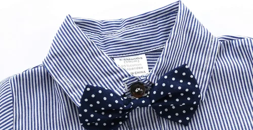 Miniatura 4 de Conjunto de pantalones cortos azules para bebé, trajes formales para bebés