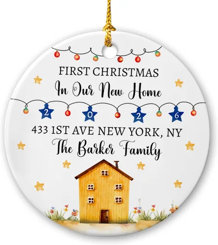 Miniatura 7 de Adorno de 1ª Navidad como el señor y la señora 2025, adorno de cerámica casado nuestra primera Navidad, adorno personalizado de Mr & Mrs para Adorno