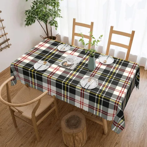 Miniatura 10 de Mantel rectangular de Clan Macpherson a cuadros escoceses, resistente a cuadros, lavable, mantel decorativo para comedor, interior y exterior