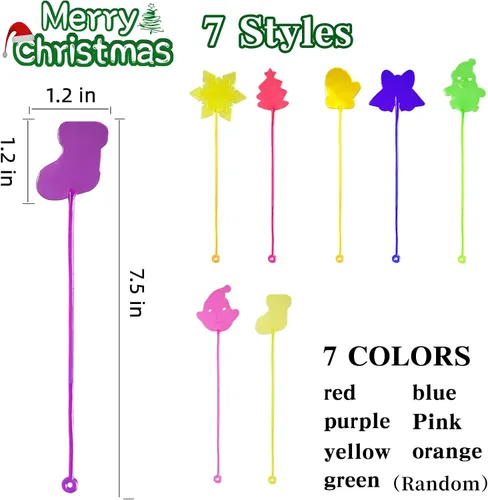 Miniatura 5 de 42 piezas de juguetes de manos adhesivas de Navidad para niños y niñas, estilos de Navidad, juguetes elásticos para rellenos de calcetines
