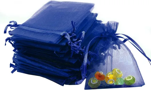 Miniatura 12 de Stratalife Bolsas de organza de malla transparente de 5 x 7 pulgadas con cordón para recuerdos de fiesta de boda, almacenamiento de joyas, 100