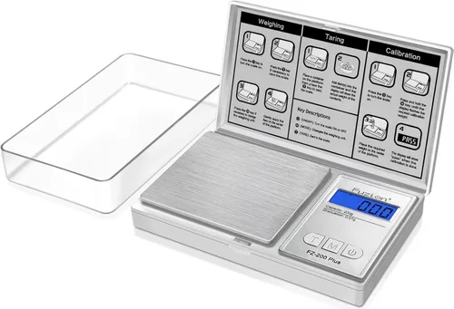 Miniatura 11 de Fuzion Báscula de gramo, báscula digital de bolsillo de 7.05 oz x 0.00 oz, chapado en titanio dorado, escala pequeña de alta precisión, 6
