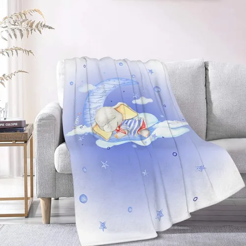 Miniatura 2 de Bonita manta de franela de elefante, ultra suave y acogedora, manta de forro polar ligera y mullida, manta de felpa cálida para sofá, cama, 30 x 40