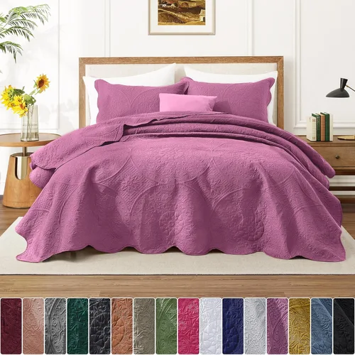Miniatura 30 de MOONLIGHT20015 Edredón tamaño King (106 x 96 pulgadas) con 2 fundas de almohada (20 x 36 + 2 pulgadas) para todas las estaciones, juego de cama Azul