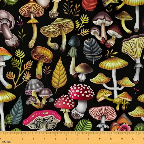Miniatura 14 de Tela decorativa de setas lindas de Feelyou por el patio, tela de tapicería de setas de dibujos animados para sillas, tela decorativa impermeable al