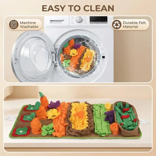 Miniatura 5 de Tapete de olfateo para perros de razas grandes, 32 x 20 pulgadas, lavable, duradera, para entrenamiento de alimentación lenta, juguete