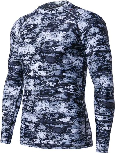 Miniatura 20 de HUGE SPORTS Camiseta de protección contra erupciones de manga larga para hombre UPF 50+ con protección UV, de secado rápido, con costuras de Bosque