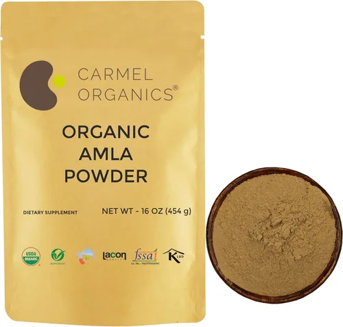 Miniatura 8 de CARMEL ORGANICS Amla/Amlaki (Emblica officinalis) Polvo de frutas (8 onzas) para el cuidado del cabello, la piel y el bienestar Natural, sin OMG