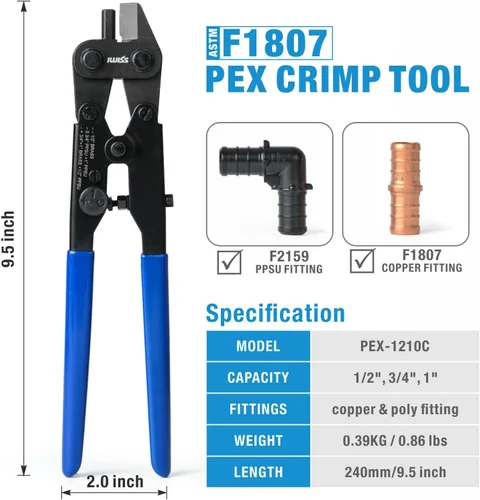 Miniatura 7 de iCrimp - Kit de engaste de anillos de cobre C/W 50 piezas de anillos de cobre de 3/4 pulgadas