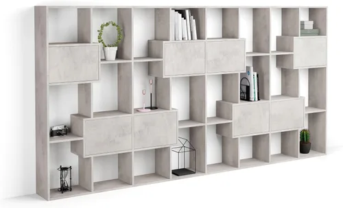 Miniatura 29 de Mobili Fiver, Iacopo XS Estantería con puertas de panel (63.31 x 31.5 pulgadas), color negro Ashwood, Made in Italy