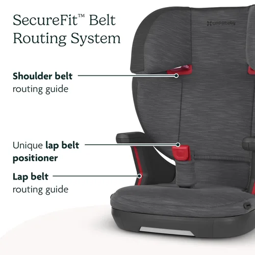Miniatura 5 de UPPAbaby Alta V2 Asiento elevador de respaldo alto/siete posiciones, reposacabezas de apoyo activo para niños en crecimiento/guía de cinturón carbón
