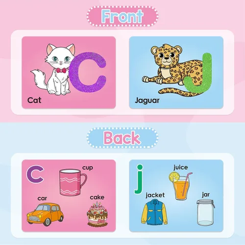 Miniatura 3 de Broytain Tarjetas de letras de papel de lija para niños pequeños de 3 años, juegos de palabras, juguetes de terapia del habla para 3, 4, 5