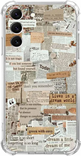 Miniatura 45 de Funda estética de collage para Samsung Galaxy S23 Ultra, patrón de citas positivas, funda de TPU suave de moda compatible con Galaxy S23 Ultra