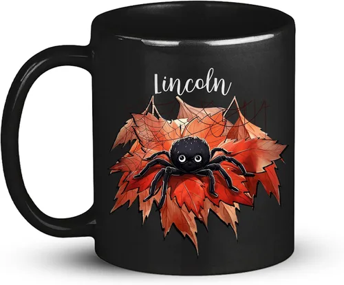 Miniatura 12 de Taza de café personalizada de cuervo con nombre de amante de cuervos, taza de café negra personalizada de animales de 11 onzas y 15 onzas, taza