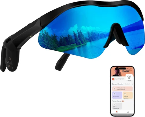 Miniatura 9 de Lentes inteligentes – Gafas Bluetooth para hombres con traducción de 160 idiomas con protección UV con chat GPT lentes inteligentes multifuncionales