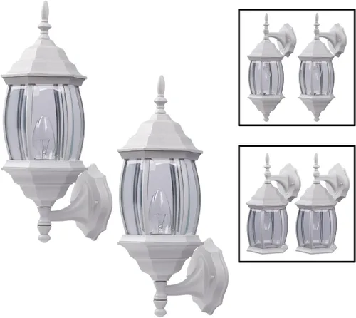 Miniatura 4 de Canarm IOL73TWH - Faroles para exteriores, paquete doble, color blanco