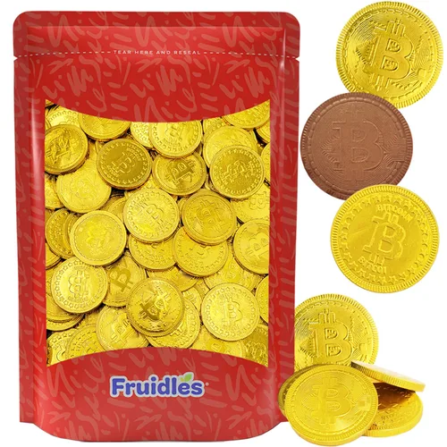 50 monedas originales de chocolate cripto Bitcoin, hechas con chocolate belga de primera calidad, sin gluten, sin OMG, lácteos certificados Kosher