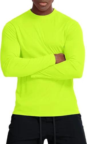 Miniatura 11 de Zengjo Camisetas atléticas que absorben la humedad para hombre, de manga larga, para entrenamiento, correr, gimnasio, rendimiento, protección UV