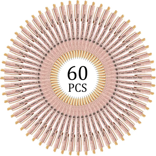 Miniatura 80 de Hasta 100 bolígrafos personalizados con nombre a granel, bolígrafo con purpurina de impresión personalizada, grabado gratis, texto con logotipo