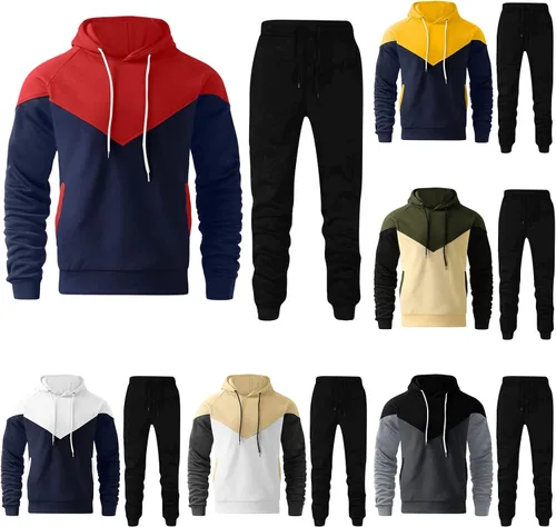 Miniatura 3 de Conjunto deportivo de 2 piezas con capucha para hombre, conjunto deportivo de manga larga con capucha