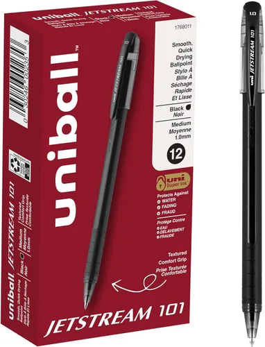 Miniatura 12 de Uniball Jetstream Elements - Bolígrafos de punta media (0.039 pulgadas), tinta negra, paquete de 5 Negro