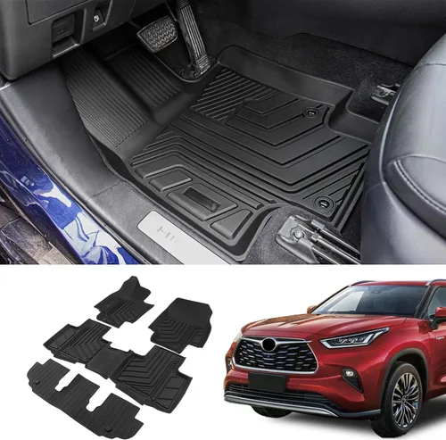 Miniatura 14 de Bomely Alfombrillas compatibles con Toyota Highlander 2014-2019 Cargo Liner TPE Protector de asiento trasero 2018 7 asientos Highlander Accesorios