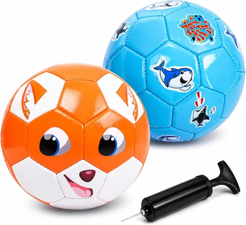 Miniatura 10 de Balón de fútbol para niños pequeños, tamaño 2, pelota pequeña y suave para niños de 1 a 3 a 5 años, juguete deportivo de dibujos animados para niños