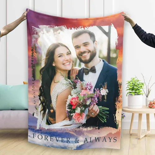 Miniatura 2 de D-Story Manta con fotos personalizada fabricada en Estados Unidos, regalo de foto conmemorativa personalizada para parejas, acogedora y cálida