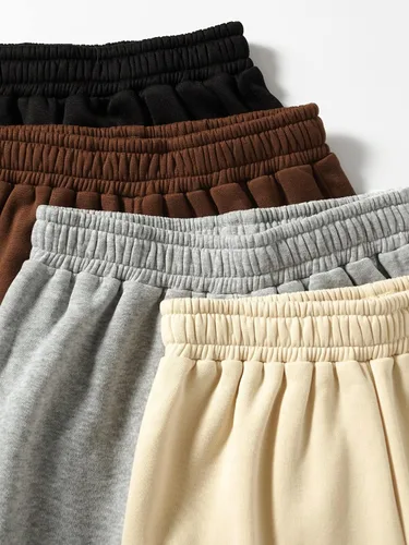 Miniatura 3 de SheIn Paquete de 4 pantalones deportivos de cintura elástica para mujer
