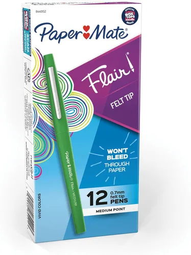 Miniatura 8 de Paper Mate® Flair Bolígrafos de punta de fieltro, punta media (0.028 in), colores surtidos, 12 unidades, edición de 250 aniversario de EE. UU