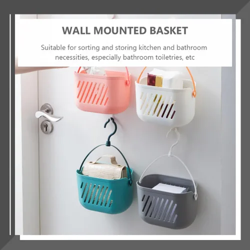 Miniatura 2 de DOITOOL Organizador de 2 cestas de almacenamiento colgantes de cocina con gancho giratorio versátil de plástico para ducha y soporte de cocina