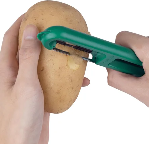 Miniatura 6 de Linoroso Pelador de frutas dentado, pelador clásico de verduras, pelador europeo para cocina, pelador japonés de verduras de acero inoxidable