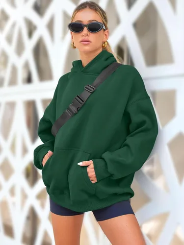 Miniatura 13 de AUTOMET Sudaderas de gran tamaño con capucha de forro polar para mujer, camisas de manga larga, sudaderas con bolsillo para otoño 2025