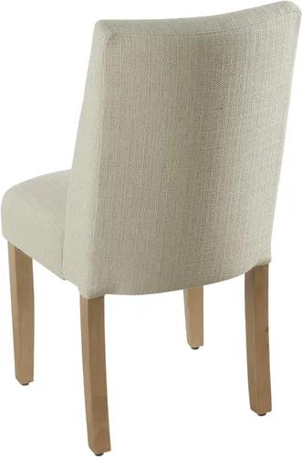 Miniatura 212 de Homepop Silla de comedor con detalles festoneados, sillas de comedor Parsons tapizadas, muebles decorativos para el hogar, tejido gris claro